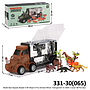 Koper Diecast Model Truk Box Kepala Badak Isi Hewan 6 Pcs F/W Dinosaur Transporter D-3304 1 Inner 48 Pcs Box @96