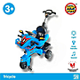 Tunggangan Sepeda Roda 3 Motor Setir Mobil + Dorongan B/O Suara Sirine Musik Lagu Anak Lampu TRX Biru Ktg Opp @4 